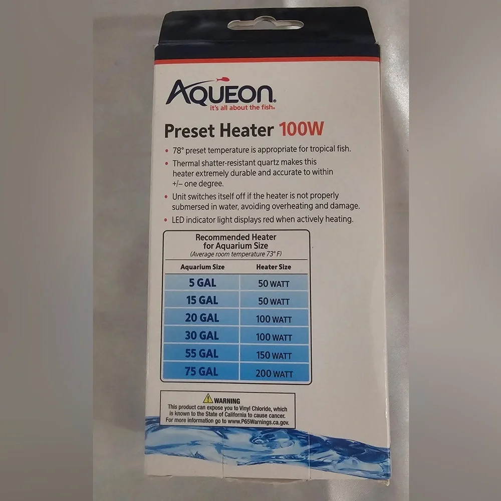 Aqueon Preset Heater 100W Compact Size